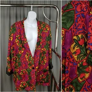 Vintage Tulip Boutique Floral Print Blazer